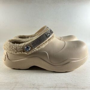 Bebe Janessa Women’s Clogs Lined Shoes Natural Tan Size 8